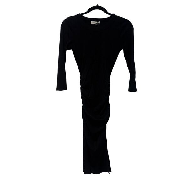 Michael Stars Christina 3 Quarter Sleeve Midi Dress Ultra Rib Black Size XSP NWT - Picture 4 of 12